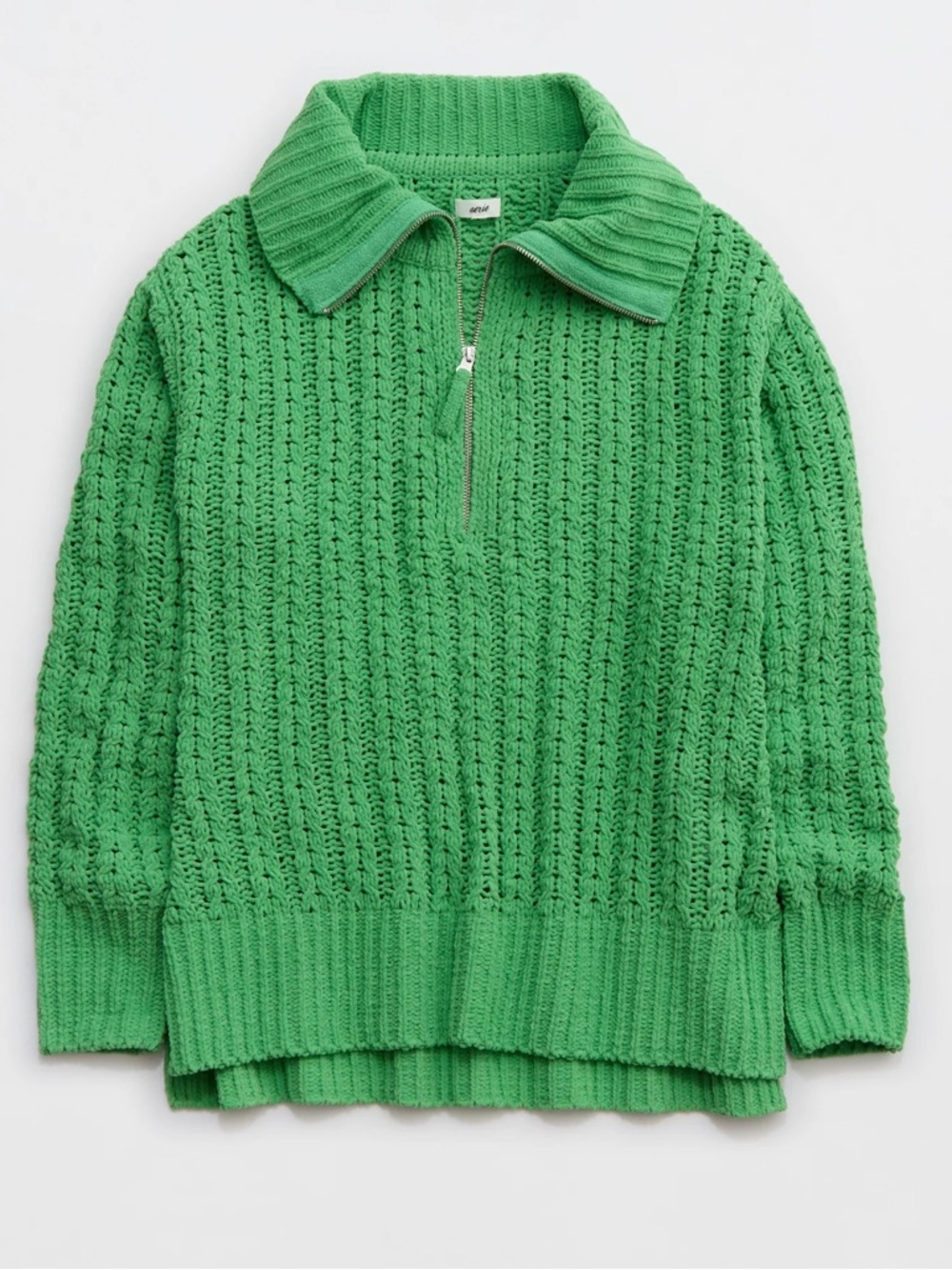 Aerie Cable Car Quarter Zip Sweater Size XS